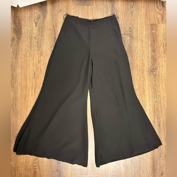 Samuel Dong Women’s Black‎ Wide Leg Trousers Lined Palazzo Pants Size Medium Zip